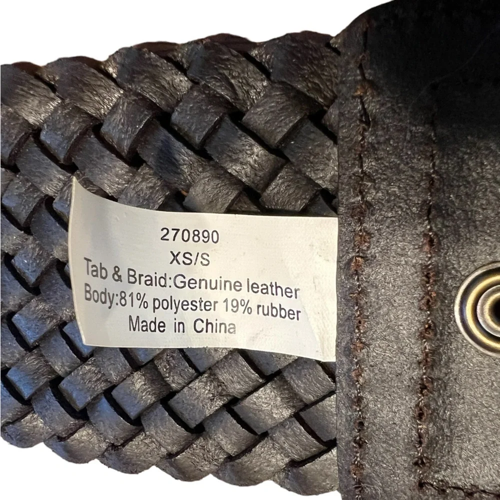 LOFT New Wide Woven Stretch Belt in Dark Brown Size Extra Small/Small​​​​